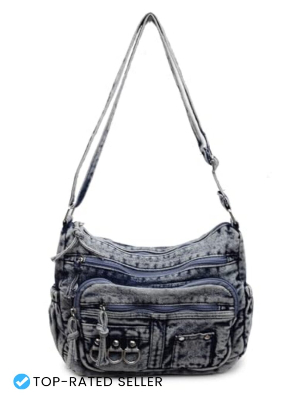 Women's Denim Crossbody Bag Adjustable Shoulder Handbag Purse